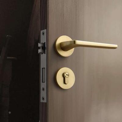 节心锌合金门锁静音卧室家用通5845标配用美型执房门锁具可调门把