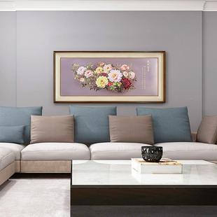 花开富贵铜板画新式 客厅中挂沙ZH018发铜壁画会雕议室牡丹画蚀刻