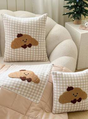 公毛巾绣可爱抱枕车用被子两用二FS759025合办头室一午睡毯子枕被