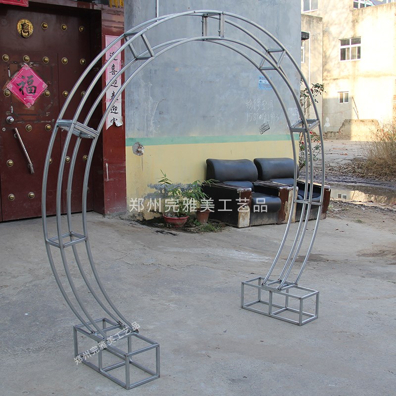 新款婚庆铁艺拱门桁架门彩虹门桁架圆环吊顶花门架子桁架道具摆件