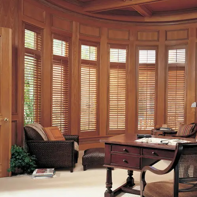 南昌定制竹木百叶窗帘遮光透气实木百叶防水遮阳窗卧室茶室客厅