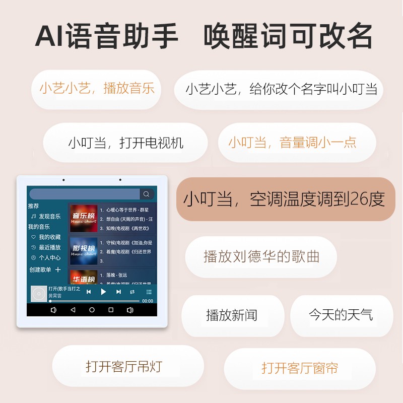 浪歌UB智能家居控制背景音乐主机系统装涂鸦8型吸顶音响功放