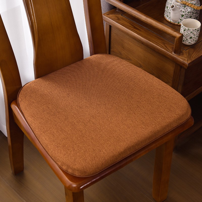 中式马蹄形餐椅垫棉麻餐椅坐垫家用餐桌椅子垫防滑可拆洗四季通用