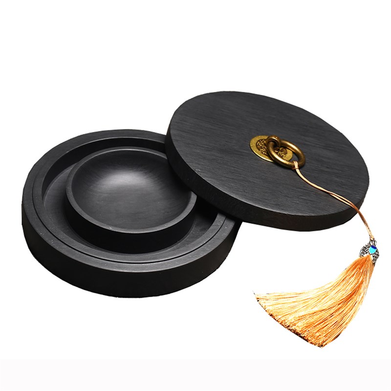 歙砚原石带盖砚台寸5寸火锅砚小楷砚学生书文房四宝端砚送礼