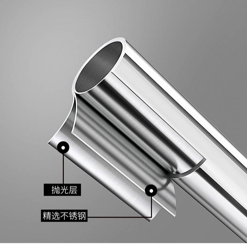弧形杆L型浴帘杆伸缩免打孔不锈钢套装浴室卫生间学校淋浴