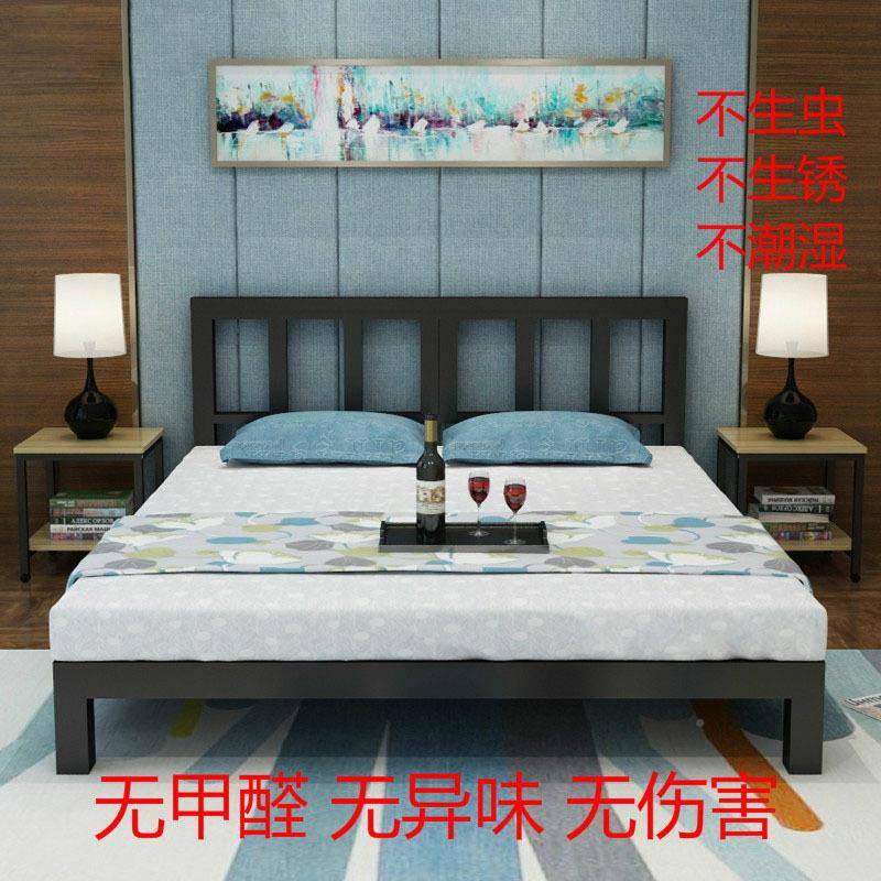 厂家直销铁艺公床双人床主床田园风格床铁架出租房88754床公寓床