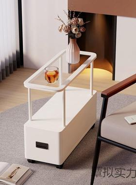 超边几窄小茶几轻奢夹缝纳RMV收柜子户型可移小动桌子床头收纳储