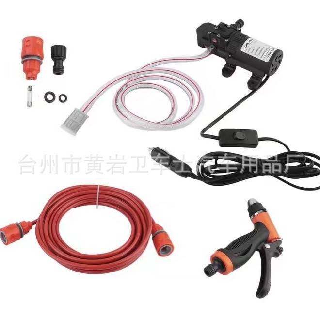 12V24v车载洗车器 带点烟器开关大功率电动清洗机 便携式洗车机