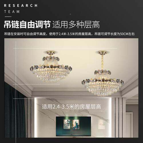 菲水晶吊灯轻豪华客990厅灯高档益奢华餐厅灯别墅中山灯新具2奢02