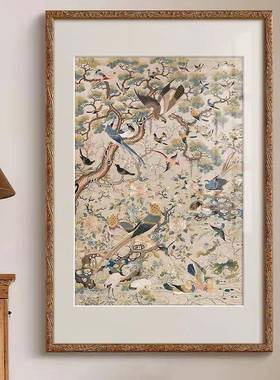 富贵花饰鸟》21042式中国风东法方学装画新中式客厅玄美关餐厅卧