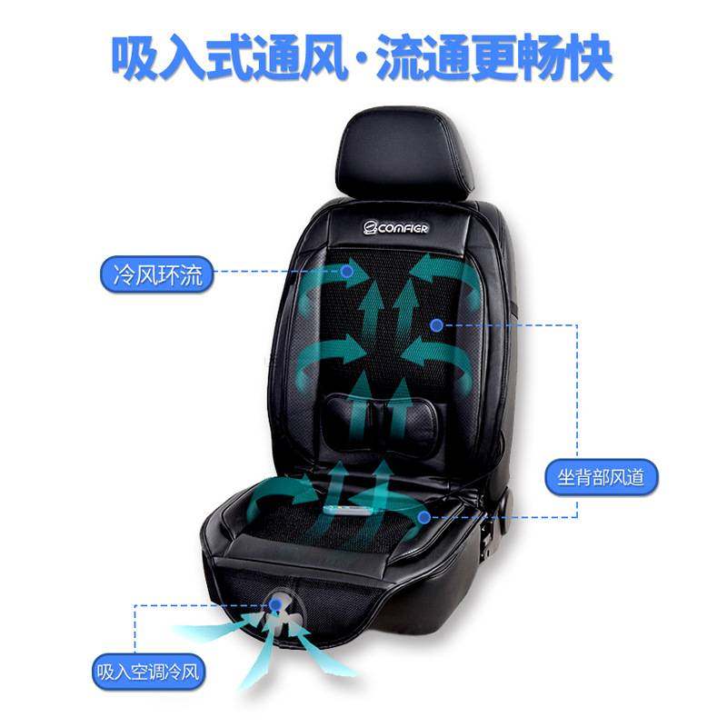 汽车通风加热按摩坐垫夏凉透气冰垫座椅垫12V四季通用款包邮车载