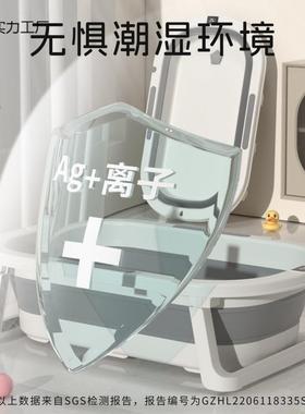 宝宝浴新盆FTZ生两婴儿洗澡盆家用可折叠用加儿童泡厚澡桶免安装