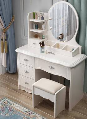 一体简易新卧桌漆小户FTZ型烤收纳简约柜室化妆化妆梳妆台现代带