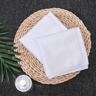 50条装 纯棉白CFW色小方巾酒店儿幼KTV餐厅擦手巾毛巾园店四方饭抹