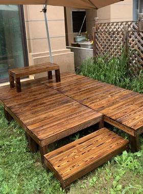 户防腐木地板阳台庭院实台木平台园榻榻米花台QMY阶露台外木地摆