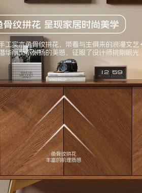 复古实木餐边柜置物柜柜厅靠墙储物收ZNH纳柜原木入户正对门玄客