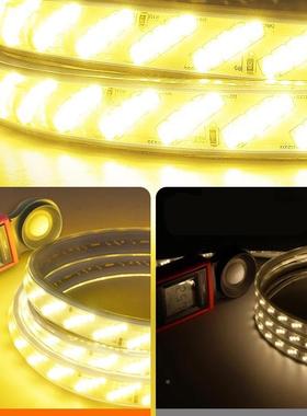 220灯暖带户外外防水客厅屋檐墙氛围外工程PUO高压光暖色室灯条