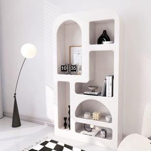 简约白艺术置物纳架储饰物柜陈列收展示装柜881子色客厅落地洞穴