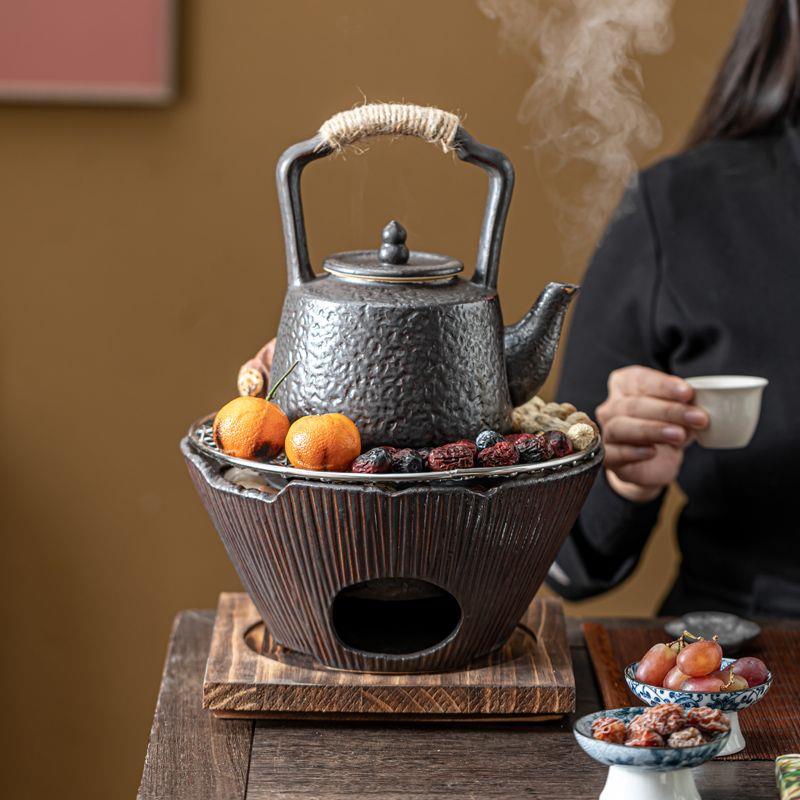围炉煮茶JQI炭炉老式煮暖茶炉烧碳火烤炉取室内户外盆炉家用陶炉