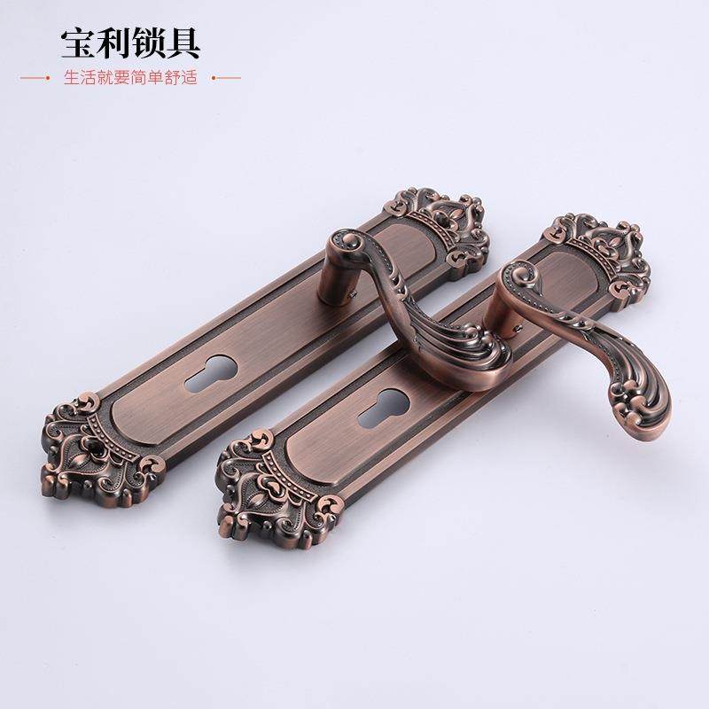 欧式门锁室静音锁HFC入开户门锁对开门锁双锁门内锁卧室门室内木