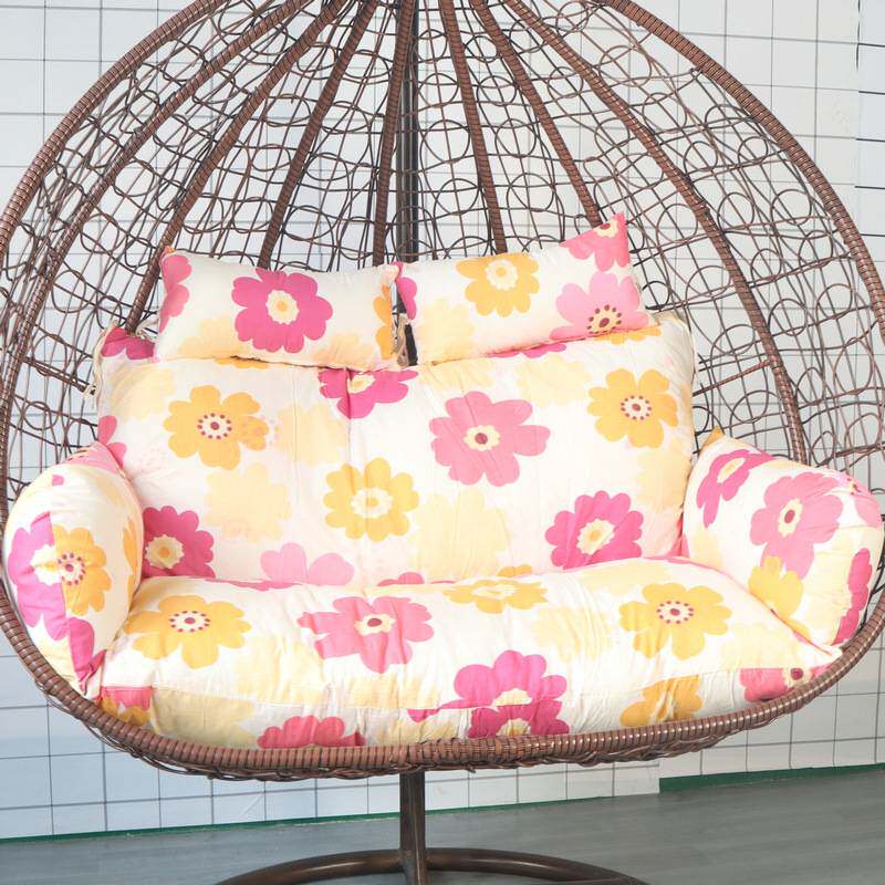 沙发式新款靠垫吊蓝鸟巢坐垫双人摇篮藤椅吊床千秋吊椅加厚坐垫