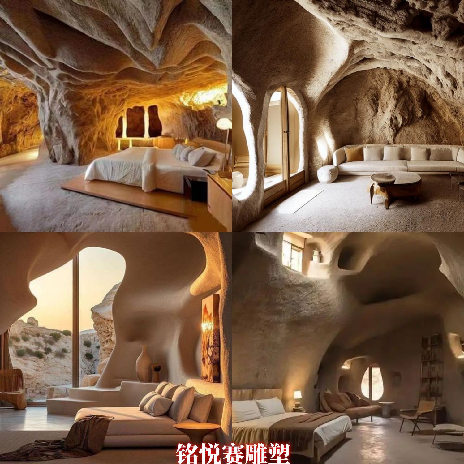 水泥直塑仿真溶洞假山洞穴雕塑网红餐厅民宿主题酒店造景钟乳石