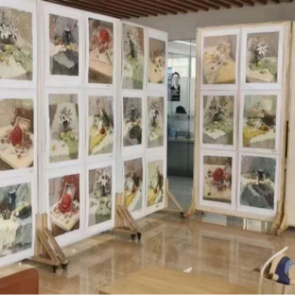 厂直静物箱书画展板幼儿园书法909屏作品风展览板美术家字画展板