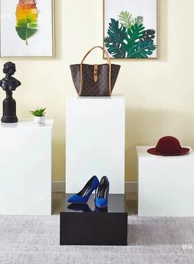 烤展示台橱窗展架模特道具示地NSA台漆展摆台白色展台方形展会台