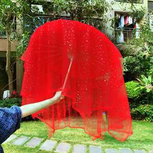 跃薄仙走气垂纱古风舞蹈伞带纱跳舞秀BUK伞儿童道具纱伞鱼龙门油