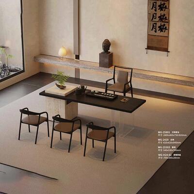 合品实木茶桌椅WG-25801新组桌阳台小茶台烧水壶嵌入式亚克力大板