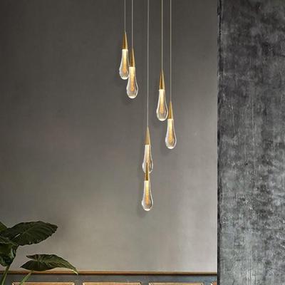 楼梯吊灯式复楼旋别复转式客厅灯具楼中楼梯灯现代简墅约434水滴