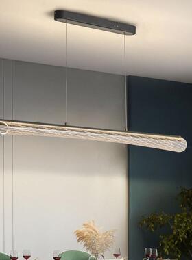 意式极简餐厅吊灯现代约吧设计师一字长条小蛮腰茶室餐桌台OTA简