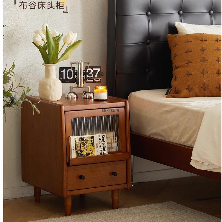 中古实木床柜小窄型简头易卧室抽屉纳0807收柜日式储物床尾超边柜