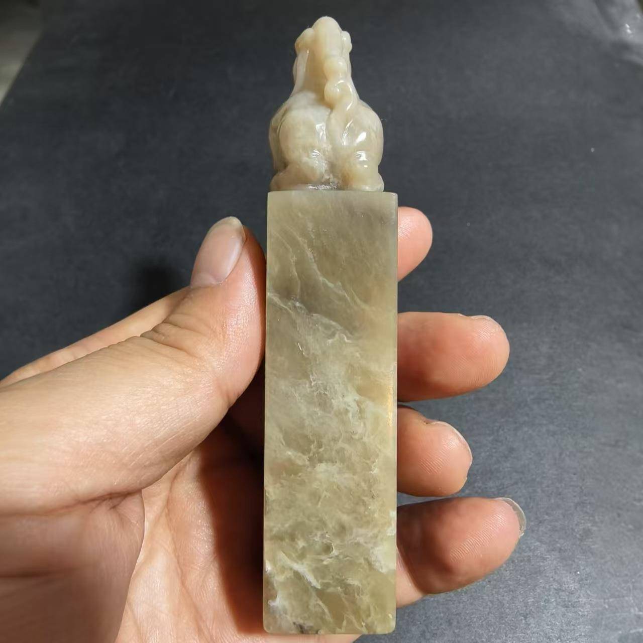寿CCS山石林巴刻石牛角冻鸡血石兽雕刻钮头瑞闲章文创金石篆印章