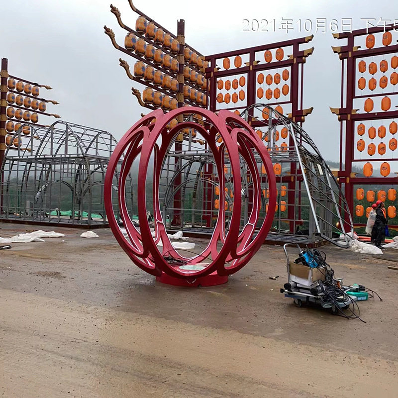 花瓣水雾门城市地标雕塑景区商场美陈灯光道具雾森莲花彩铁艺摆件