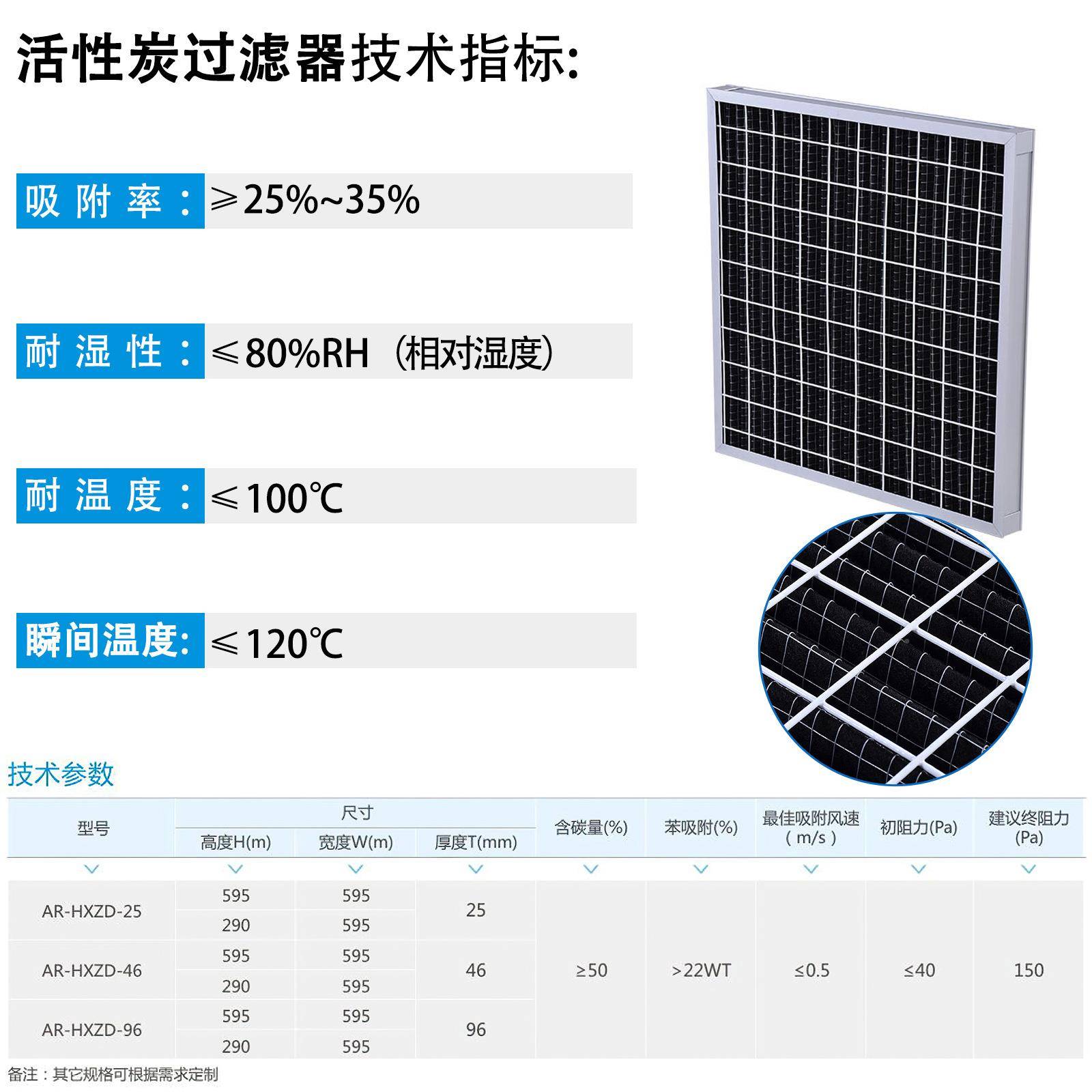 广性州直销G4活AR-HXT炭防尘净化过滤网活性炭过臭滤器板式除过滤
