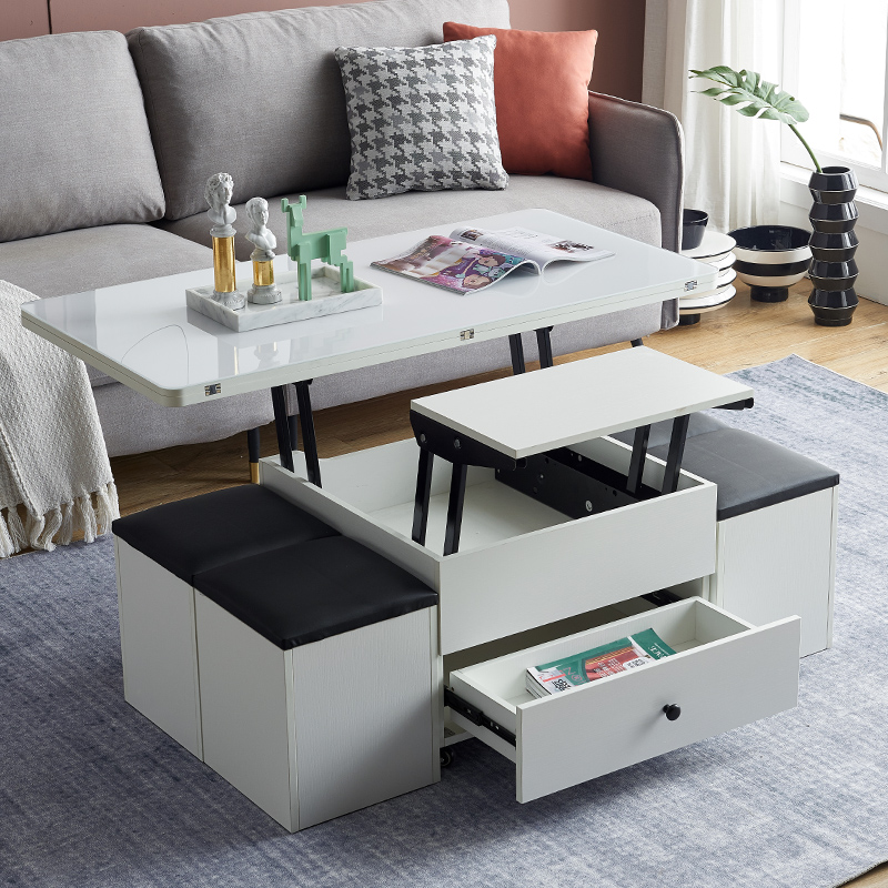 多功能茶几秒变餐桌两用小户型创意升降折叠可移动整装茶几