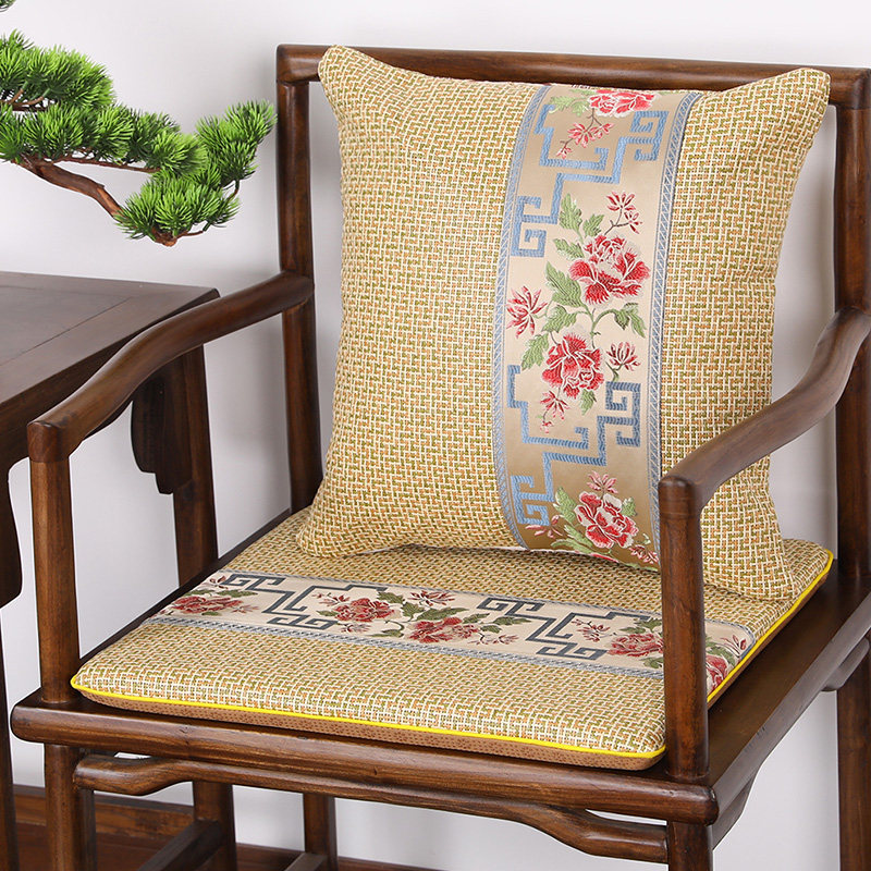 红木沙发坐垫夏天冰丝椅子防滑藤席凉席垫子中式实木家具茶餐椅垫