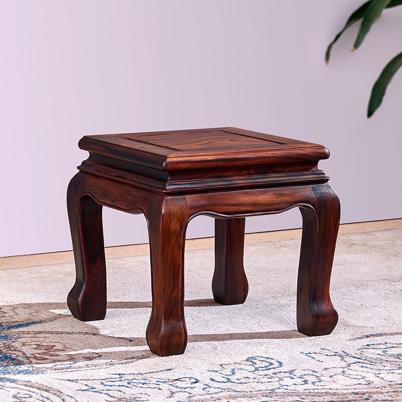 唐百年红木方凳印尼黑酸枝四方凳换鞋凳小凳子全实木休闲矮凳板凳
