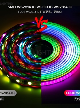2v可编程cob幻彩WS281灯带RGBW七彩LED跑马流水追光氛围KTV灯条