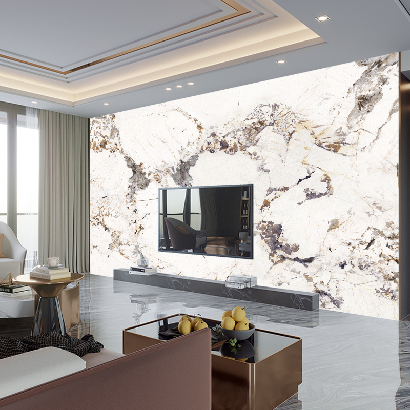 潘多拉壁纸3d大理石纹壁布电视背景墙墙布新款别墅挑空无缝壁画8d