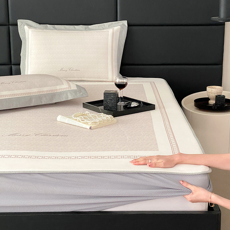 在耳边夏季可水洗冰丝凉席三件套凉感空调软席双人床笠款席子