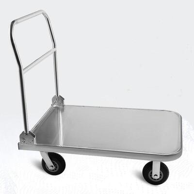201不锈钢手推车车搬车静音推拉运货手63964拉车折叠轻小便物流手