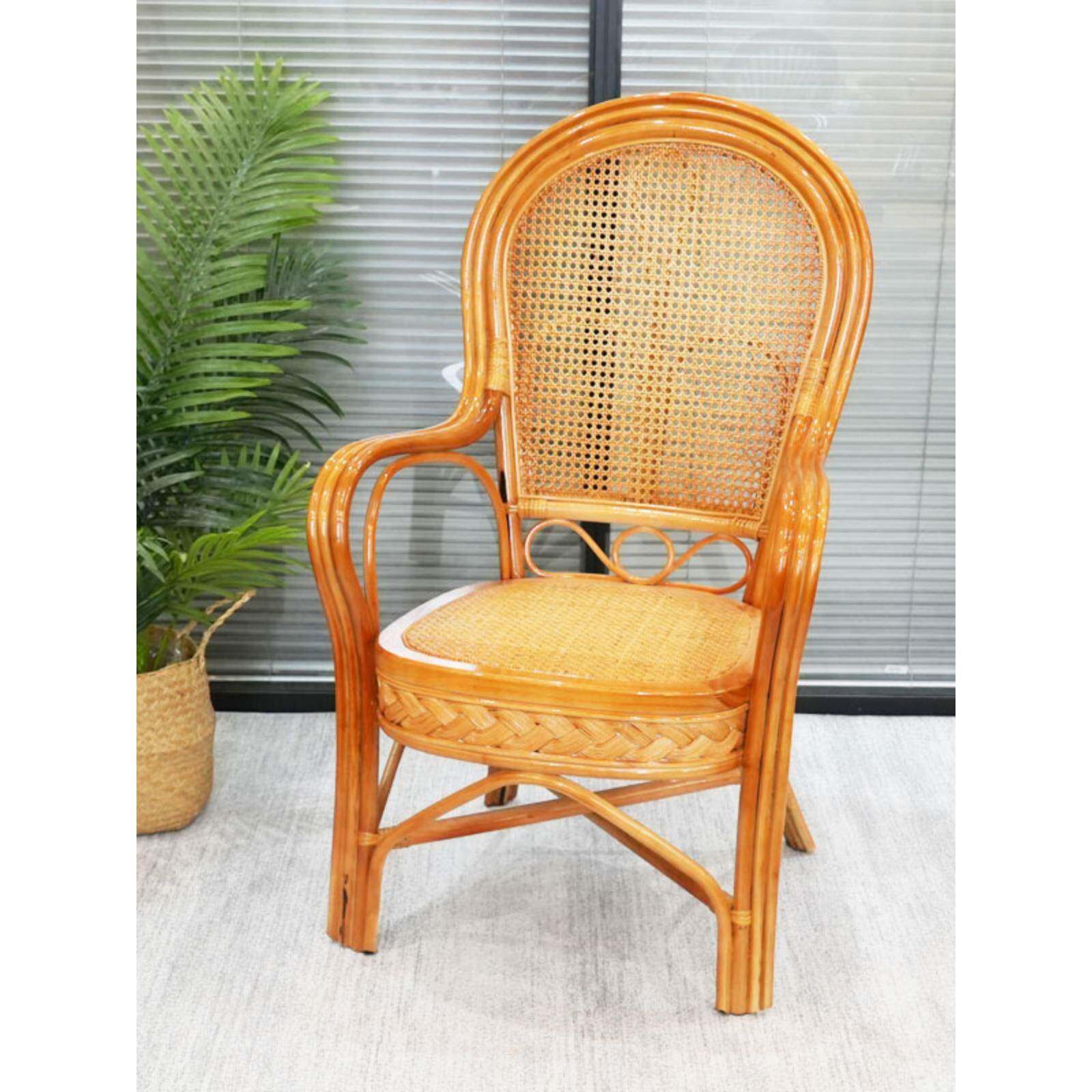 椅单人办椅电脑座椅真藤公条编织椅高藤靠背2020-03-腾凳子老人喝