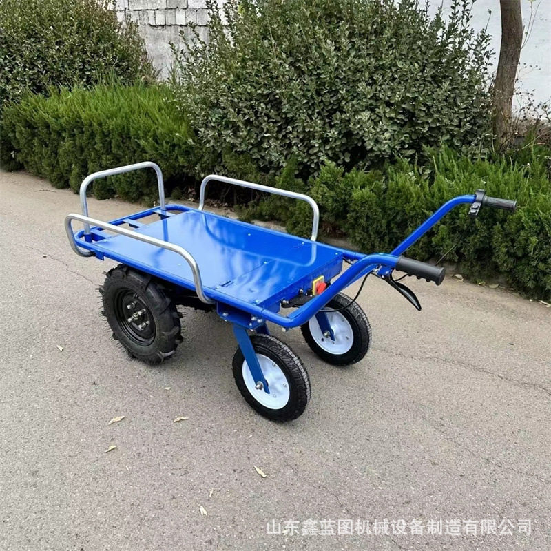 农用山区土路电动两轮手推式鸡公车 电动助力载货爬坡独轮手推车