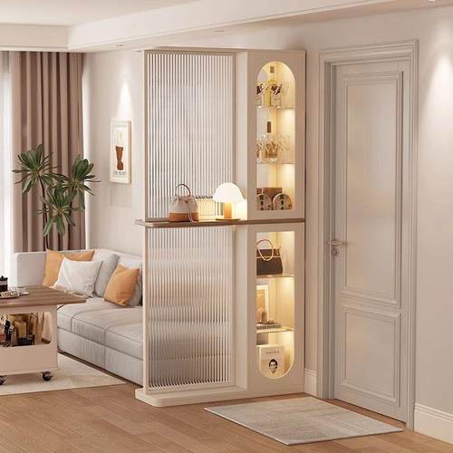 玄意式隔屏风断客厅新款关门双厅柜实木酒柜置物柜面沙LXZ发挡柜