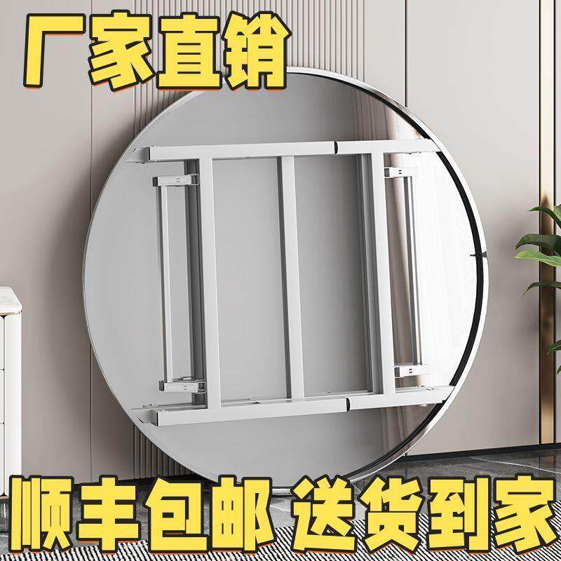 不锈钢圆折叠桌子特可折叠用RUZ圆桌摆摊吃饭家大排挡不厚锈钢桌