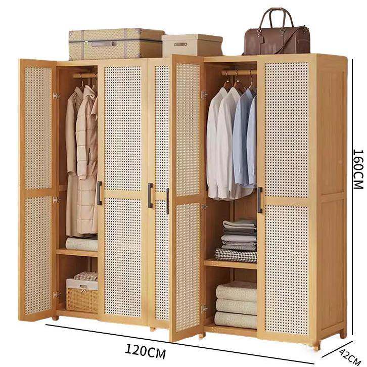 藤编成衣柜型品小户卧36873室家用简易橱平开门衣柜家具原木风柜