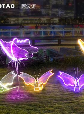 动态发光蝴蝶动物灯户外防水花节布置日夜景园装饰ABT-0002造型灯