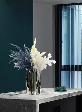 JLT端轻奢蓝色真花艺件样房客摆厅板餐桌摆花酒店售楼处软装饰品